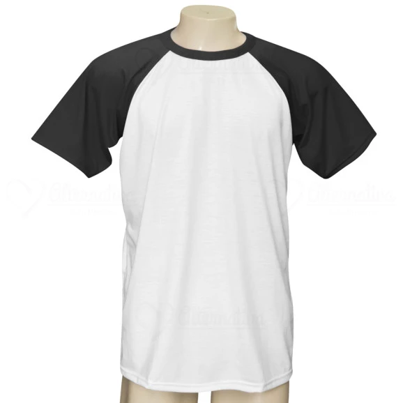 Camiseta raglan branca com manga preta
