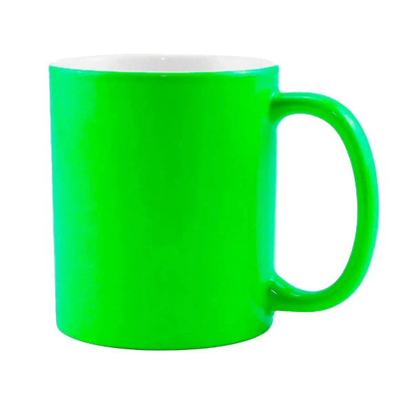 Caneca cerâmica verde neon