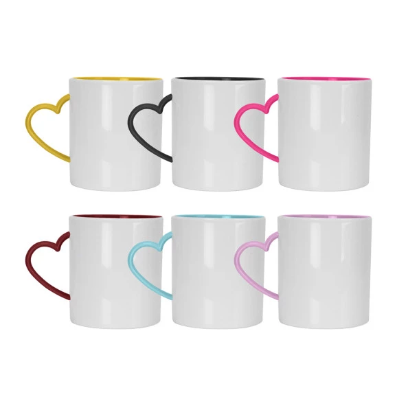 Caneca de polímero alça coração
